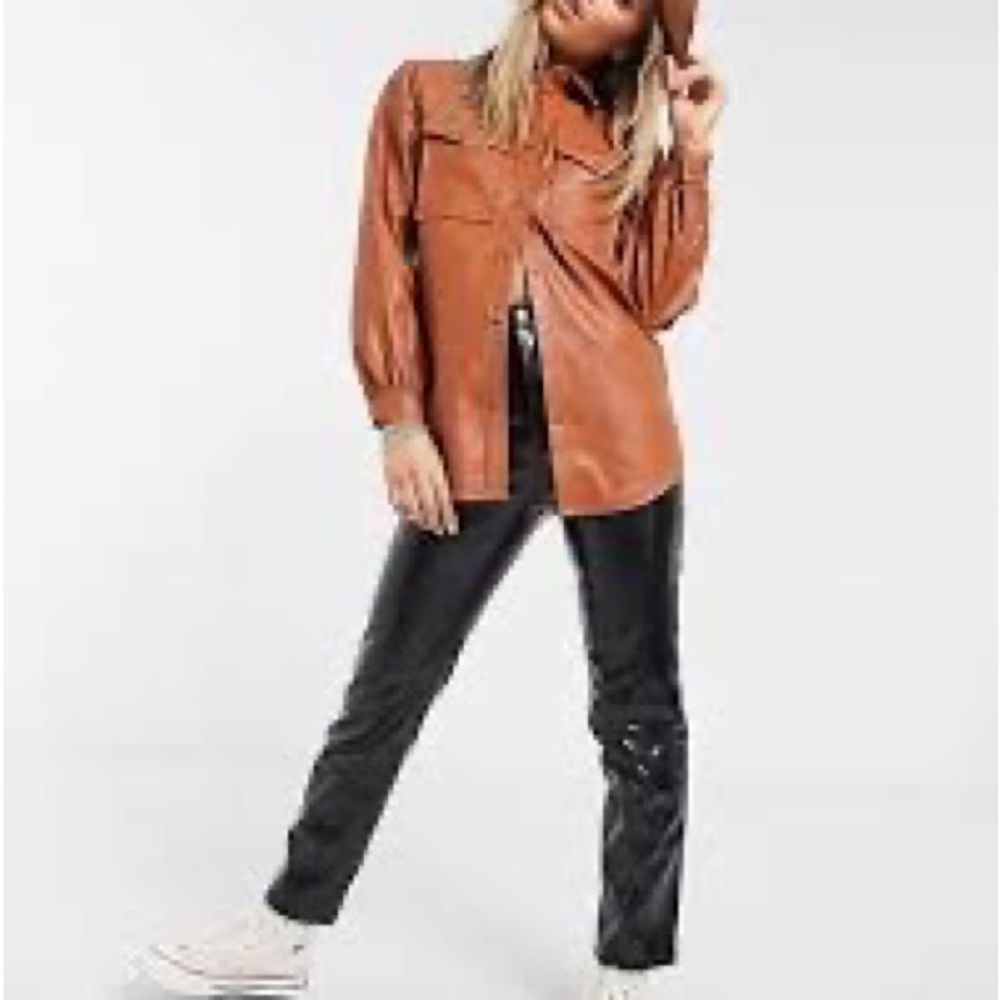 New‎ look rust colored shacket asos size 2